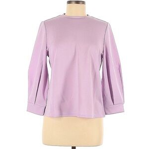 Shein Lavender Purple Bishop Sleeve Blouse Keyhole Back Size Medium